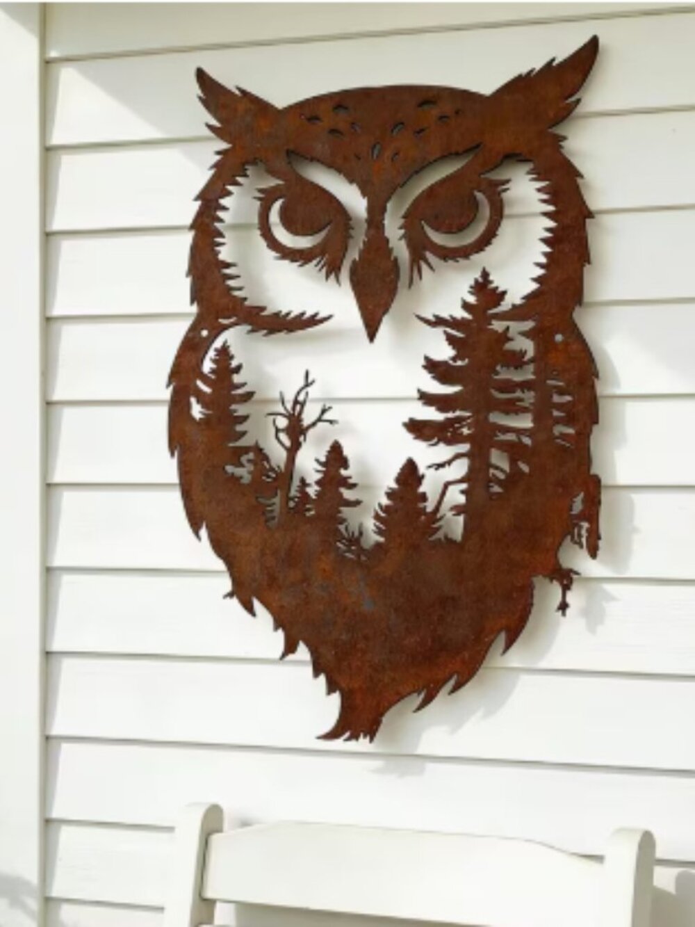 Metal Cast Owl Wall Art Indoor/Outdoor